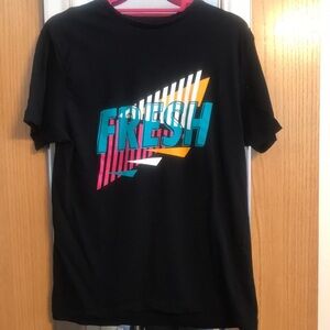 Black short sleeve FRESH tee shirt Primark brand size Medium.  80s vibe